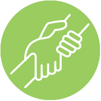 icon of two hands holding each others wrists