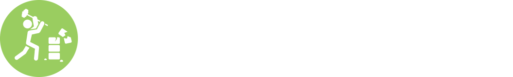 Breaking Barriers next to a figure with a sledgehammer