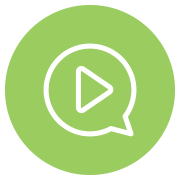 speech bubble with forward arrow ie play button icon