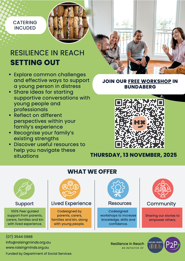 Setting Out Bundaberg flyer with text from event