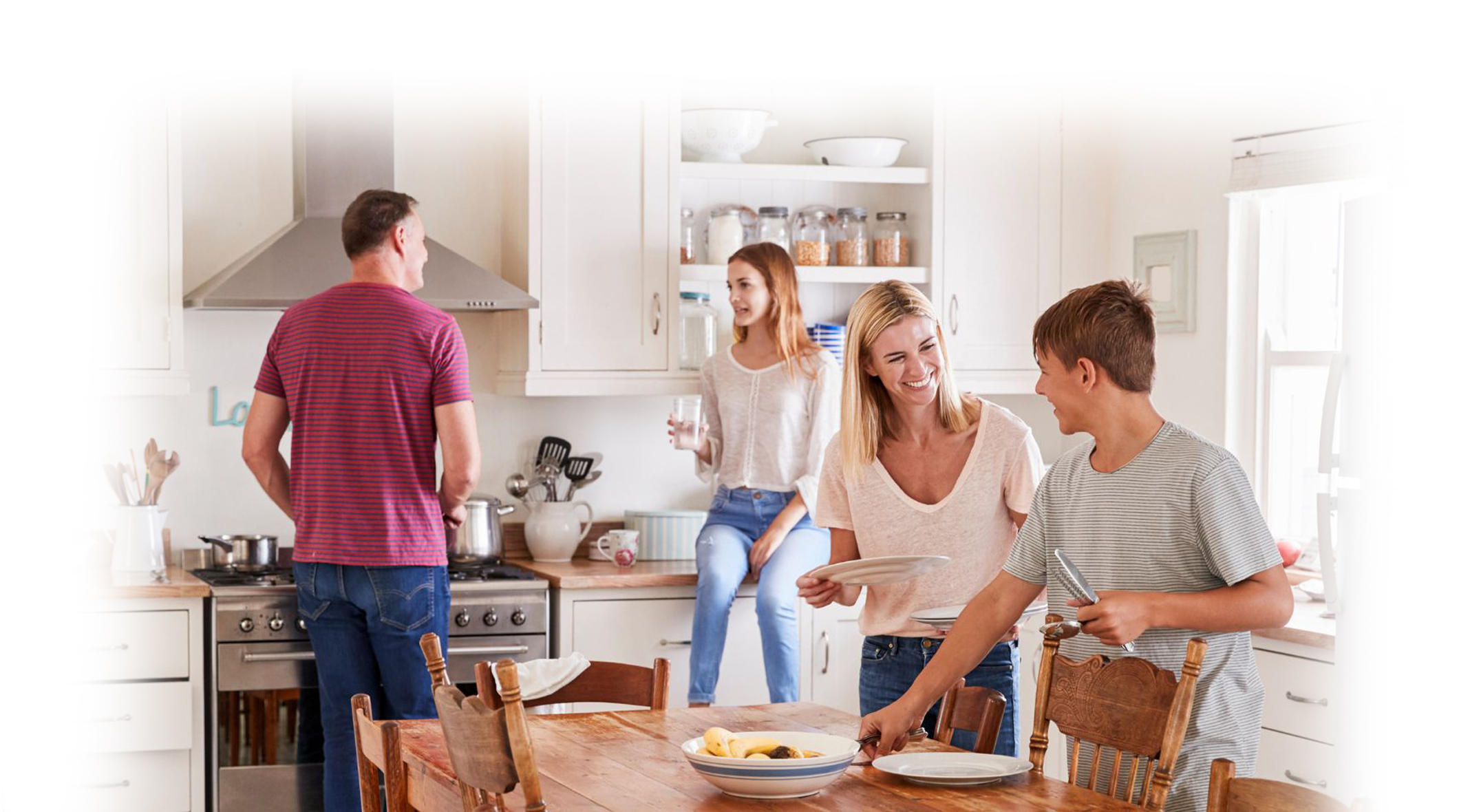 family in the kitchen